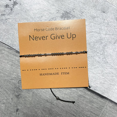 Never Give up, Morse Code Bracelet In Fashion 