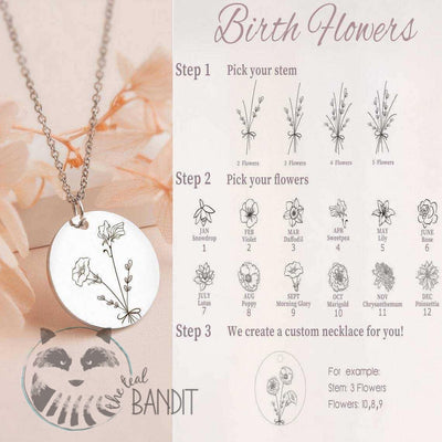 Birth Flower Necklaces The Teal Bandit 