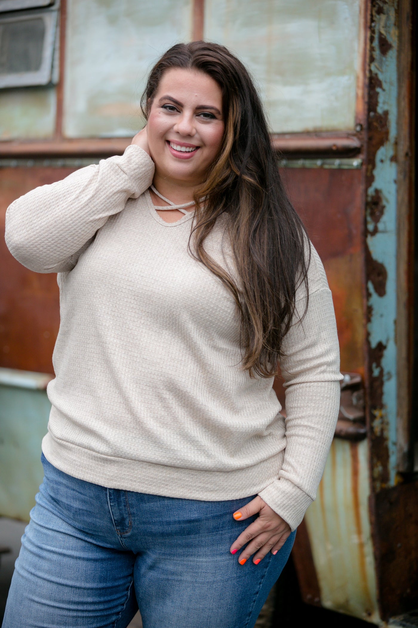 All The Feels Pullover in Taupe