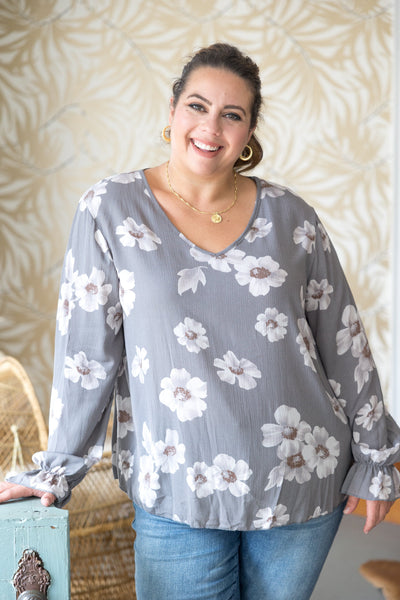 Misty Floral Long Sleeve Top Giftmas BS20 