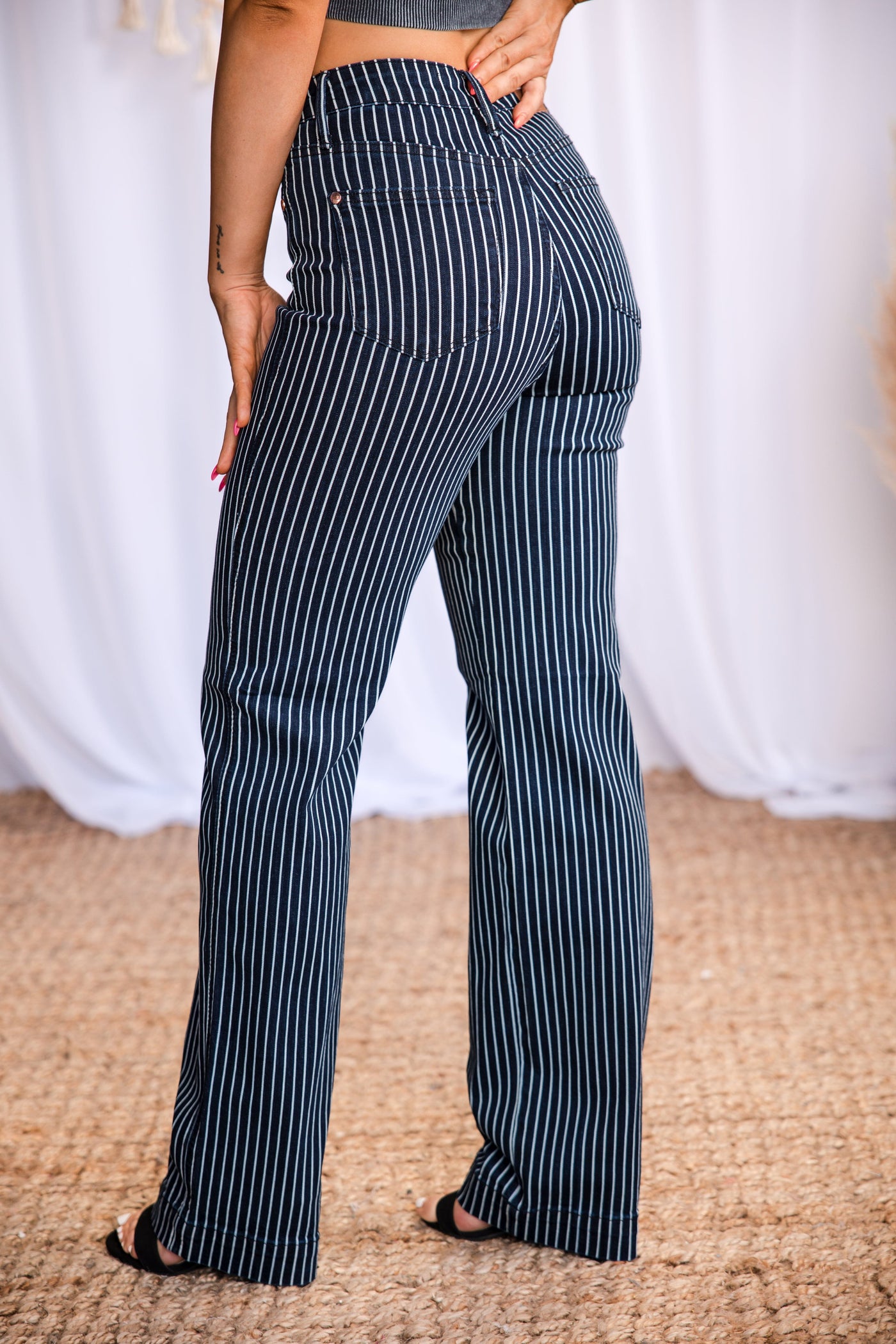 Pinstriped Diva - Tummy Control Judy Blues Giftmas JB Boutique Simplified 