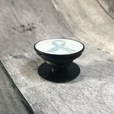 Awareness Ribbon phone grip - marble background phone grip The Teal Bandit 