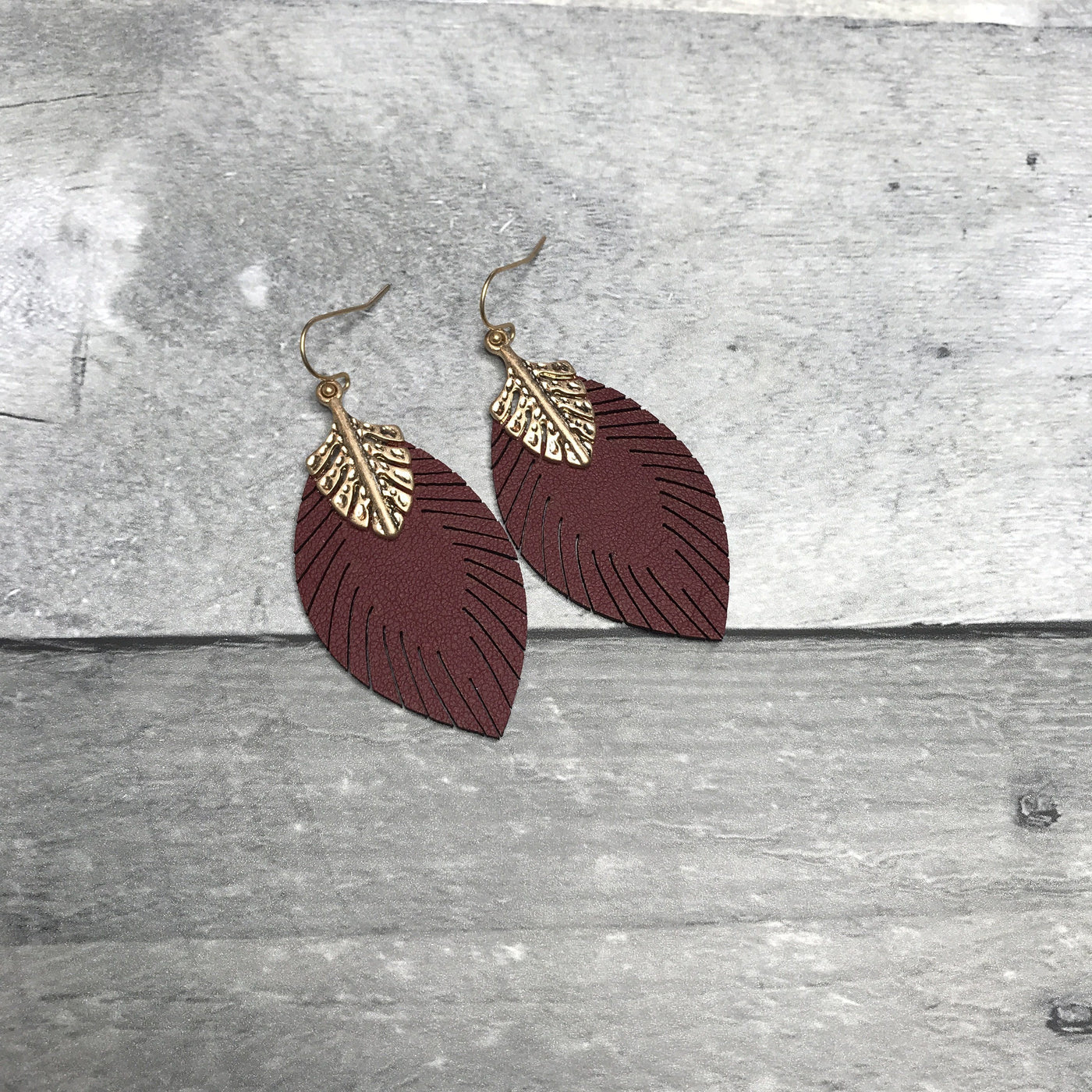 "Botanical" Leather Earrings Women's earrings The Teal Bandit 