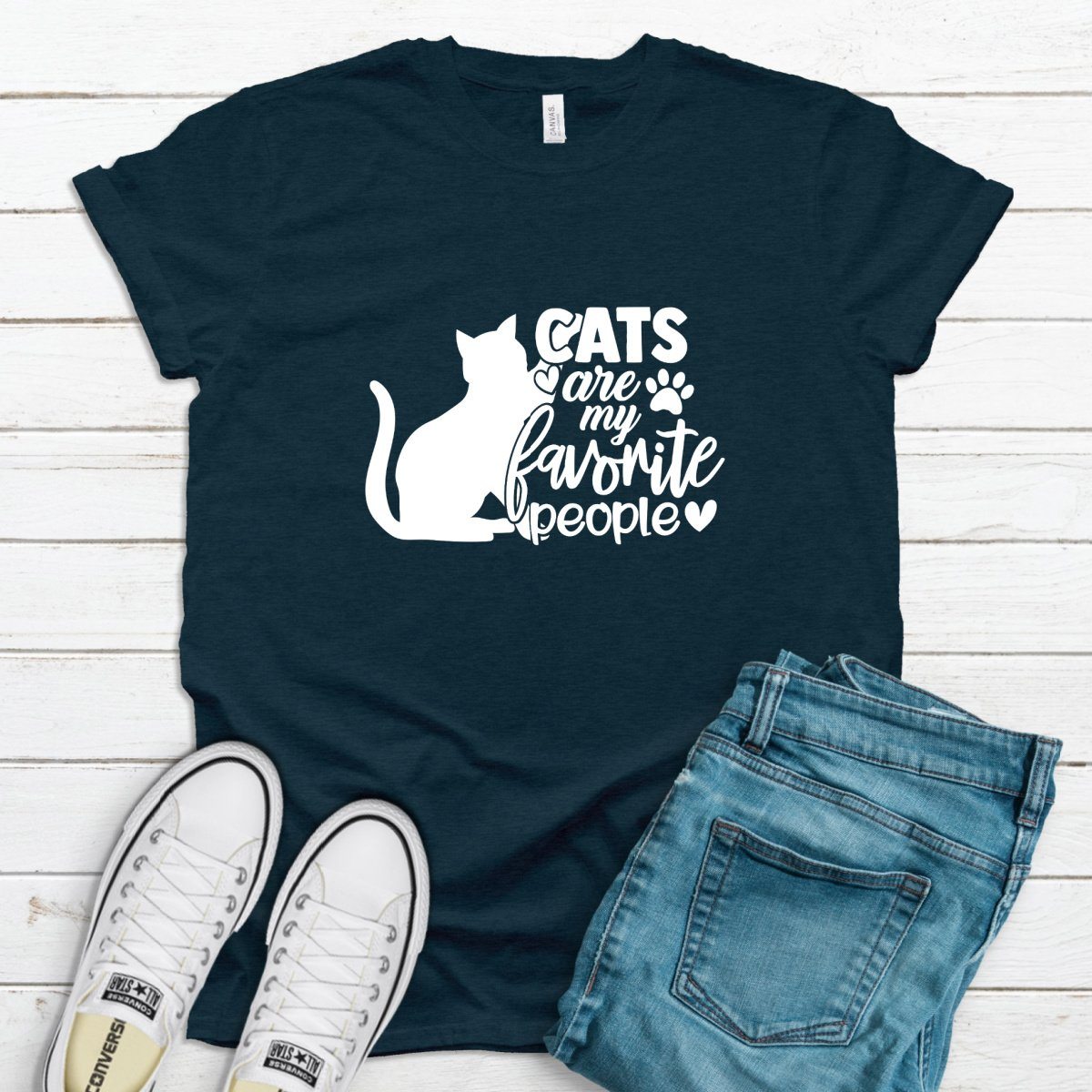 Cats are my favorite people shirt Adult Tee Shirt The Teal Bandit 