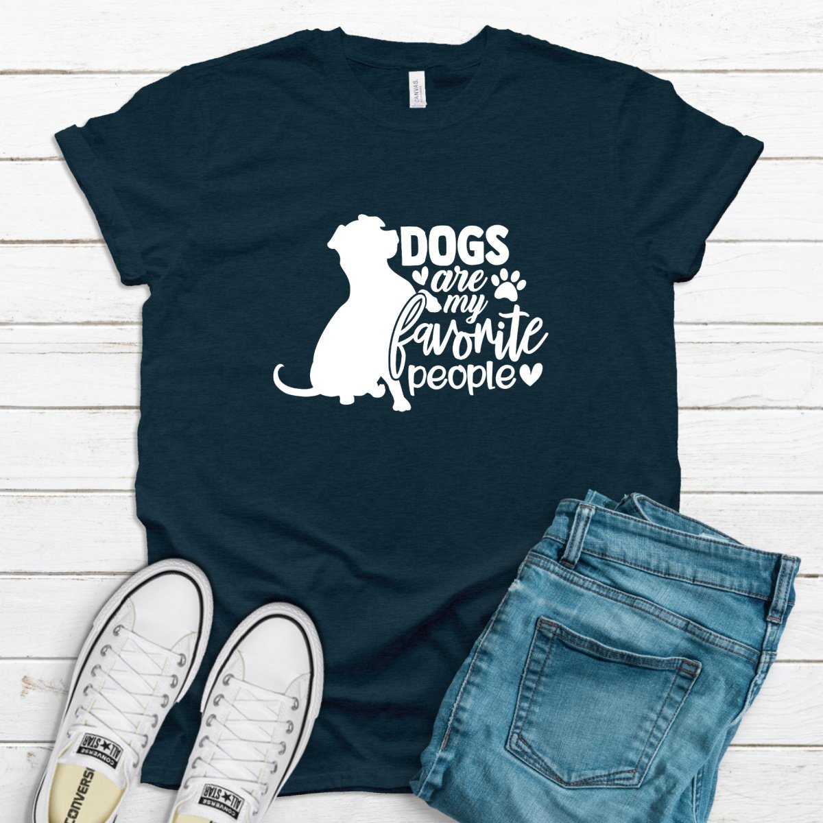 Dogs are my favorite people shirt Adult Tee Shirt The Teal Bandit 