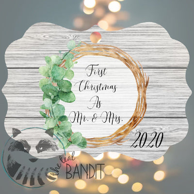 First Christmas Married Ornament The Teal Bandit Mr & Mrs 